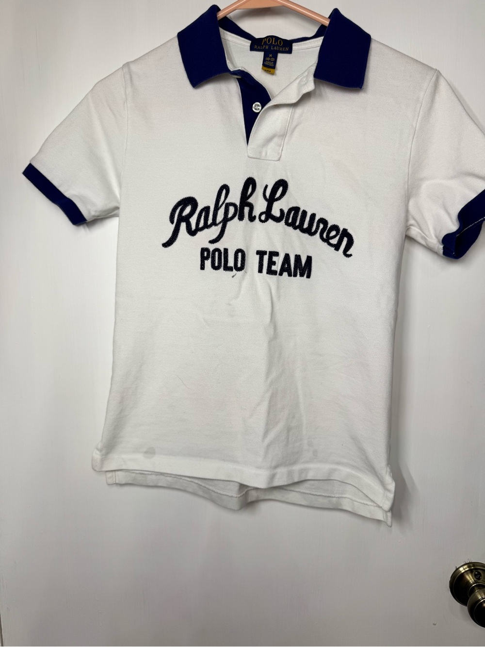 Polo by Ralph Lauren White Polo Shirt with Navy Trim